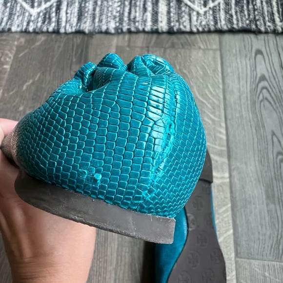 Tory Burch Teal Reva Ballet Flats 8 - Picture 3 of 7